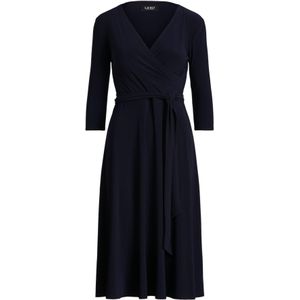 Ralph Lauren - Jerseyjurk - Marineblauw - Strikceintuur - Flatterende Halslijn