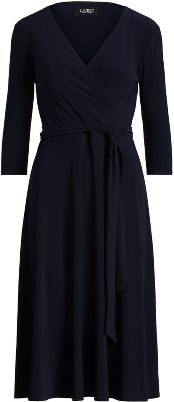 Ralph Lauren - Jerseyjurk - Marineblauw - Strikceintuur - Flatterende Halslijn