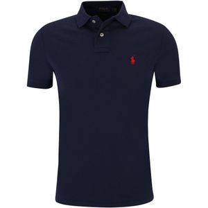 Polo Ralph Lauren, Tops, Heren, Blauw, L, Katoen, Slim Fit Mesh Polo Shirt
