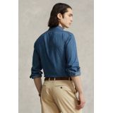 Polo Ralph Lauren - Custom Fit Overhemd - Marineblauw - Katoen - Lange Mouwen