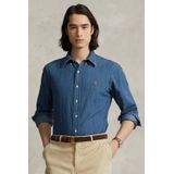 Polo Ralph Lauren - Custom Fit Overhemd - Marineblauw - Katoen - Lange Mouwen