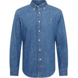 Polo Ralph Lauren - Custom Fit Overhemd - Marineblauw - Katoen - Lange Mouwen