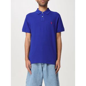 Polo Ralph Lauren - Shirt - royal blue - Katoen - Slanke Pasvorm, Knoopsluiting, Kwartmouw