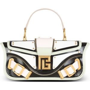 Balmain Blaze clutch bag in smooth multicoloured leather , White , Dames , Maat: ONE Size