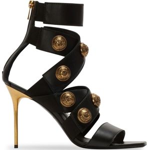 Balmain Alma leren sandalen , Black , Dames , Maat: 38 EU