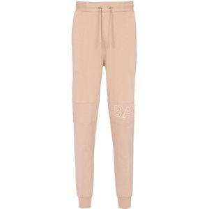 Balmain Geëmbosseerde Logo Joggingbroek , Beige , Heren , Maat: L