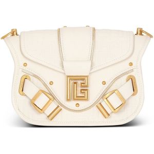 Balmain Blaze generfd leren tas , Beige , Dames , Maat: ONE Size