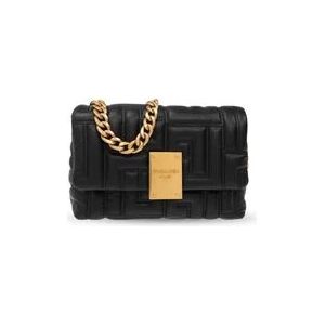 Balmain ‘1945 Soft Mini’ gewatteerde schoudertas , Black , Dames , Maat: ONE Size