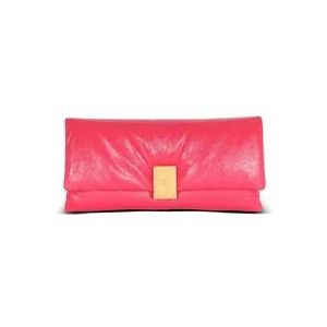 Balmain 1945 Soft patent leather clutch , Pink , Dames , Maat: ONE Size