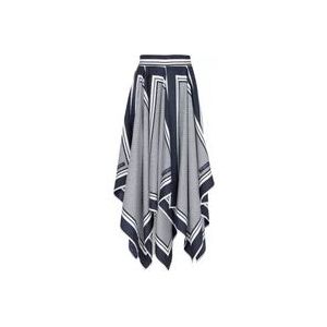 Balmain Monogram-geprinte sjaalrok , Blue , Dames , Maat: 2XS