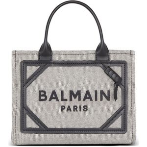 Balmain, Tassen, Dames, Veelkleurig, ONE Size, Leer, B-Army canvas en leren tas