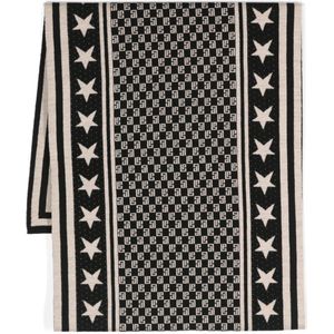 Balmain Mini Monogram Stars omkeerbare sjaal , Black , Heren , Maat: ONE Size