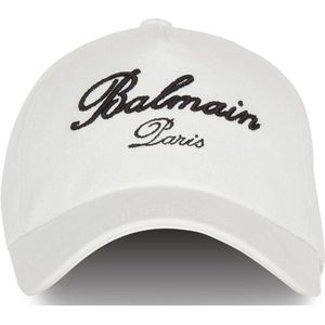 Balmain Witte Signature Cap , White , Dames , Maat: ONE Size