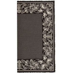 Balmain Zwevende sjaal met mini-monogram en paisley-print , Black , Dames , Maat: ONE Size