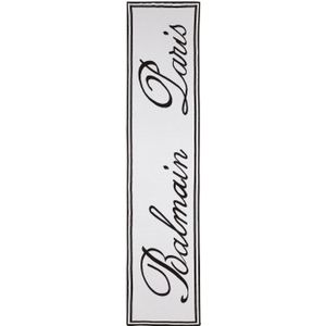 Balmain Handtekening omkeerbare sjaal , White , Dames , Maat: ONE Size