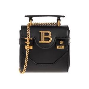 Balmain Mini leren tas , Black , Dames , Maat: ONE Size