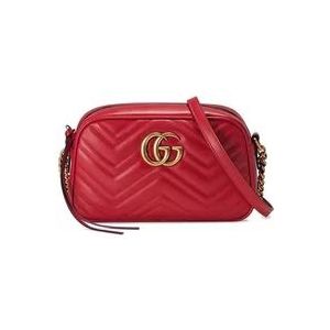 Gucci GG Marmont Shoulder Tas , Red , Dames , Maat: ONE Size