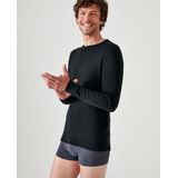 Damart - Thermolactyl T-shirt met lange mouwen geborstelde fleece - Heren - Zwart - (86-93)