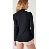 Damart - Fijn Geribde T-shirt Thermolactyl Sensitive - Dames - Zwart - Katoenmix