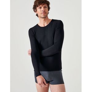 Damart - T-shirt met ronde hals, lange mouwen, fijne rib Thermolactyl Sensitive, Zwart, S