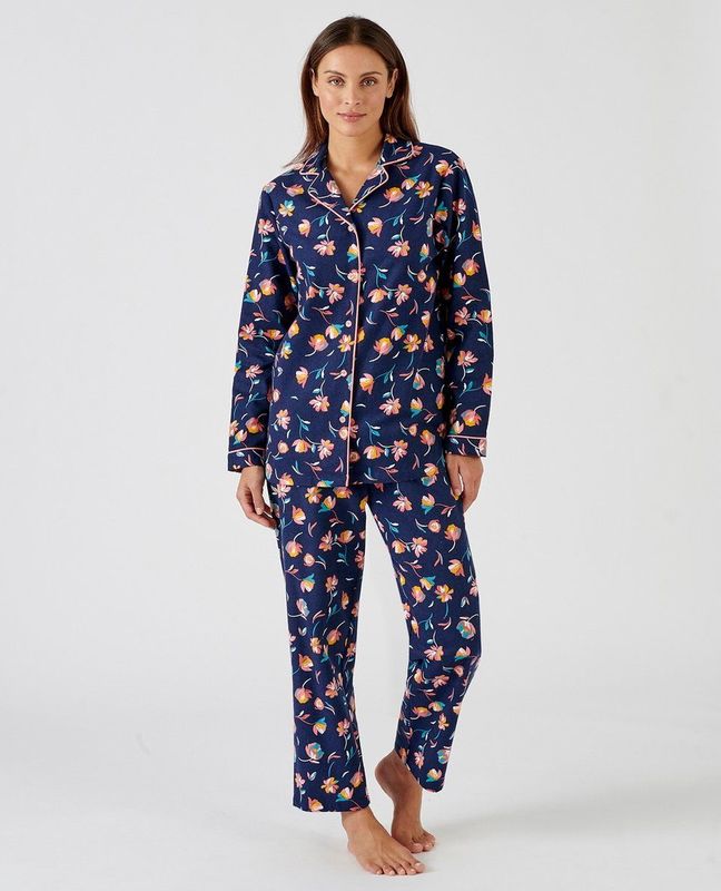 DAMART - Pyjama - Blauw - Katoen - Lange Mouwen