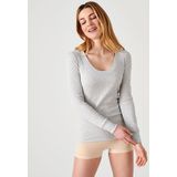 Damart - Lang Thermolactyl T-shirt - Dames - Grijs - 50% Gerecycled Polyester, 50% Acryl