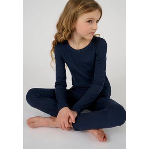 Damart - Thermolactyl T-shirt met ronde hals geribde fleece - Enfant - Blauw - 8ANS