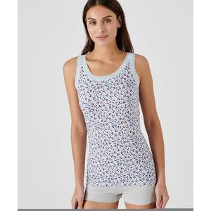 Damart - Essential - Tanktop - Groen - Katoen - Blaadjesprint