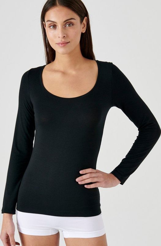 Damart - Thermolactyl - T-shirt met Lange Mouwen - Zwart - OEKO-TEX® STANDAARD 100