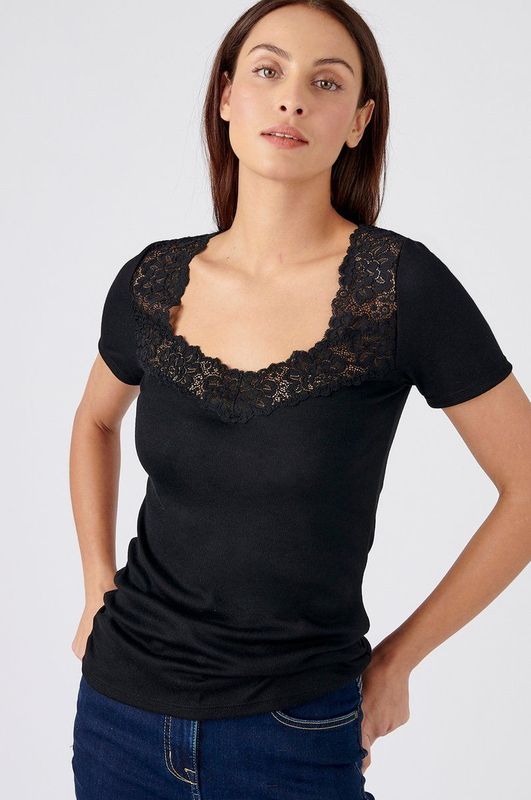 Damart - T-shirt Korte Mouwen - Zwart - Thermolactyl - Vrouwen