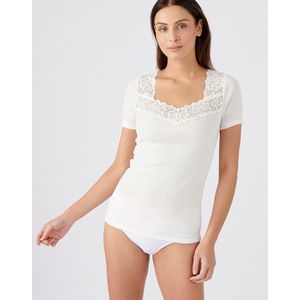 Damart - T-shirt - Gebroken Wit - Thermolactyl - Korte Mouwen - Damesondergoed