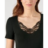 DAMART - Geribd T-shirt - Zwart - Acryl - Warmtegraad 3