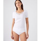 DAMART - Geribd T-shirt - Wit - Acryl - Thermolactyl Warmtegraad 3