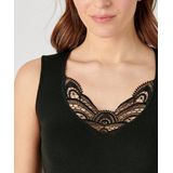 DAMART - Geribd Tank Top - Zwart - Acryl - Warmtegraad 3