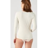 Damart - T-shirt Kant met Lange Mouwen - Thermolactyl Sensitive - Wit - Materiaalmix