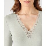 Thermoshirt - Zwart - Stretch Microvezel - Lange Mouwen - Kant bij V-hals