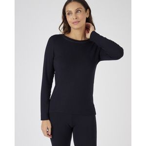 Damart - T-shirt Fijngeribd Thermolactyl Sensitive - Vrouwen - Zwart - Microvezel