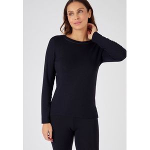 Damart - T-shirt fijngeribd Thermolactyl Sensitive - Vrouwen - Zwart - Microvezel