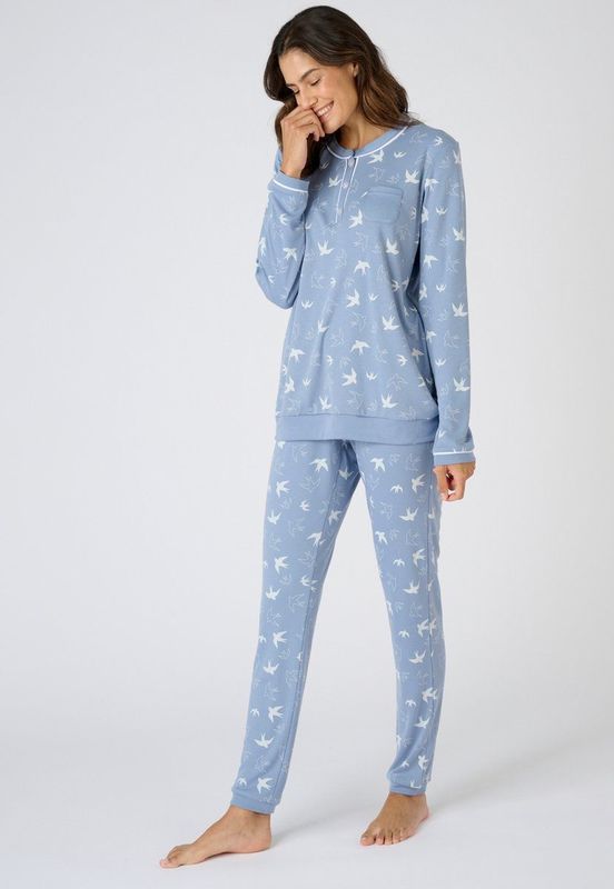 Damart - Pyjama - Blauw - Katoen