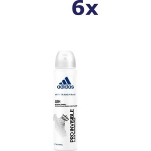 Adidas deodorant - spray - Pro invisible - 6x 150ml - Voordeelverpakking