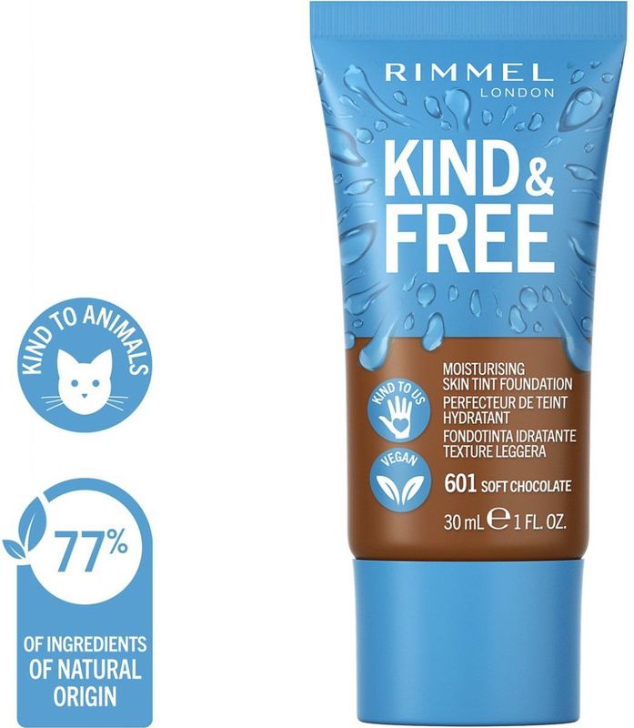 Rimmel London - Kind & Free Vegan Foundation 30 ml 601 - Soft Chocolate