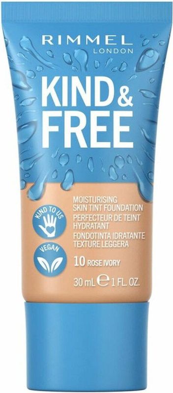 Rimmel London - KIND & FREE Vegan Foundation - 010 Rose Ivory - Hydraterende Formule