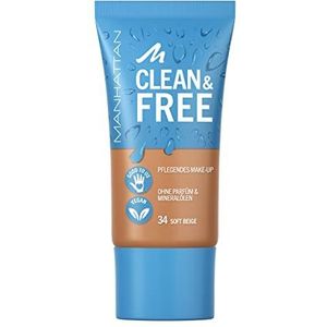 Manhattan Clean & Free Skin Tint Fb. 34 Soft Beige Make-up, 30 ml