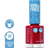 Rimmel London - KIND & FREE - Nagellak - 8 ml - 156 Poppy Pop Red