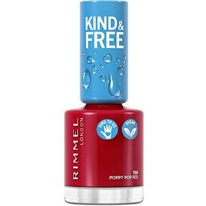 1+1 gratis: Rimmel KIND & FREE Vegan Nagellak 156 Poppy Pop Red 8 ml