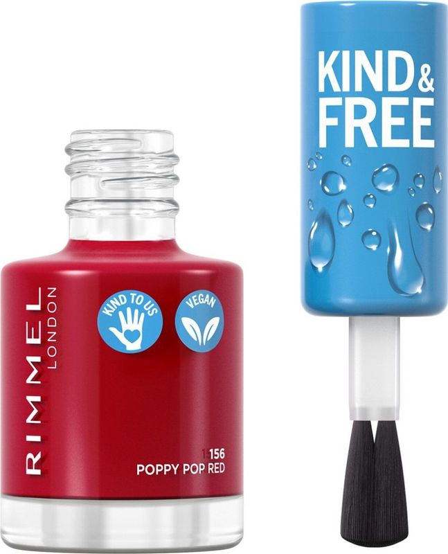 Rimmel London - KIND & FREE - Nagellak - 8 ml - 156 Poppy Pop Red