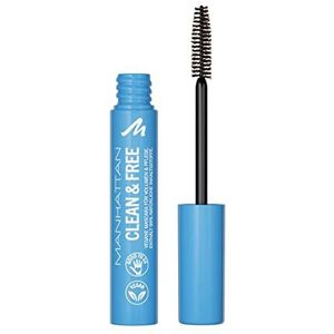 Manhattan Clean & Free Mascara Fb. 99T Brown, watervaste, voedende mascara, veganistisch, 7 ml