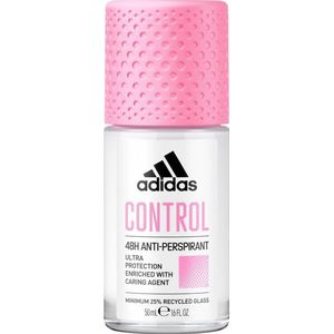 adidas Control Anti-transpirant deodorant Roll-On voor haar, 48 uur droogbescherming en langdurige frisheid, veganistisch, 50 ml