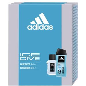 Adidas, Ice Dive cadeauset voor heren, parfum voor heren, 50 ml en 3-in-1 douchegel voor badschuim, 250 ml