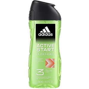 adidas 3-in-1 Active Start douchegel voor hem, met aromatisch-kruidige geur, 250 ml